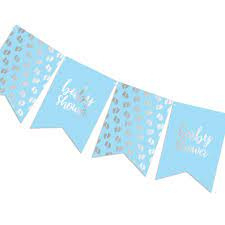 Babyshower vlaggenlijn blauw