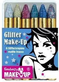 Glitter schmink stiftjes 6st