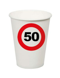 Beker karton 50 verkeersbord