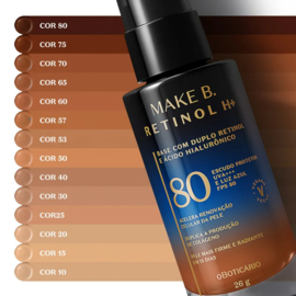 O Boticario, vloeibare basiskleur 15 / 30 met SPF 80 Make B. Retinol H+ 26g