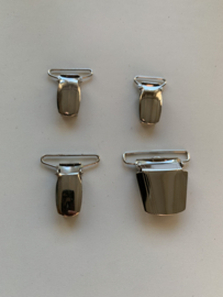 Bretelclips zilverkleurig per stuk  (20-40mm)