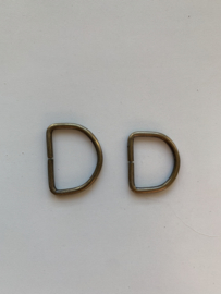 Metalen bronskleurige D-ringen per stuk (25-30mm)