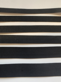 Nylon tassenband  zwart (sjorband)per meter (15-50mm)