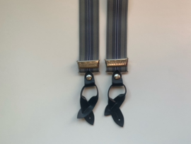 Bretels brandweer leer streep blauw met lussen