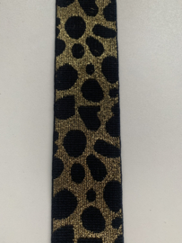 Sierelastiek panter motief per meter (40mm)