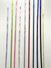 Satijn lint stippel per meter (6mm)