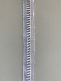 Ladderband of trappetjesband katoen wit  per meter (25mm)