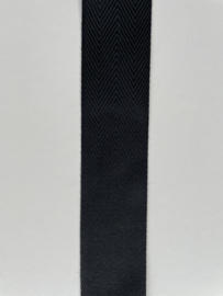 Keperband zwart per meter (50mm)