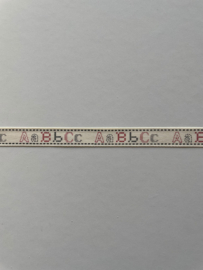 Vintage lint kruissteek letters ABC per meter