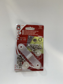 Koh-I-Noor Inslagdrukkers zilver open ring per blisterverpakking 15 stuks (Ø 9,7mm)