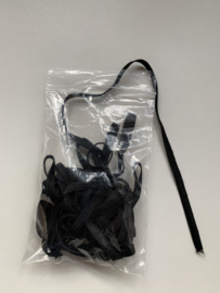 Zakje  6 mm mondkapjes elastiek zwart  (5 meter)