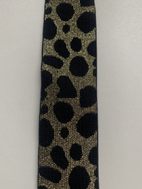 Sierelastiek panter motief per meter (40mm)