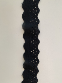Katoenen kant per meter zwart (40mm)