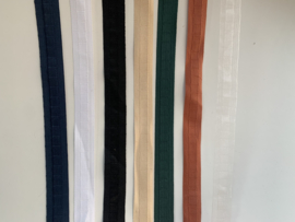 Diverse kleuren gordijnenband per meter (30mm)