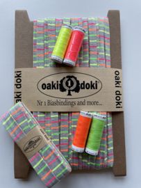 Oaki Doki tricot paspelband Neon 3mm  per meter