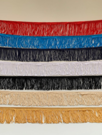 Satijnen franje per meter (75mm)
