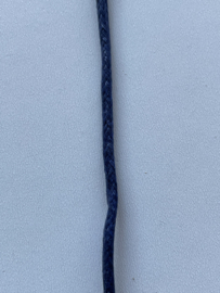 Imitatie leren donkerblauw wax koord per meter (2,5mm)