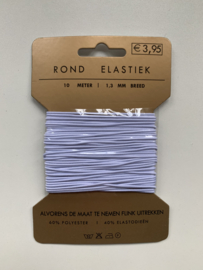 Kaart  1,3 mm rond elastiek wit (hoeden elastiek) per kaart