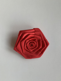 Satijnen rozet roos per stuk  (ca. 70mm)