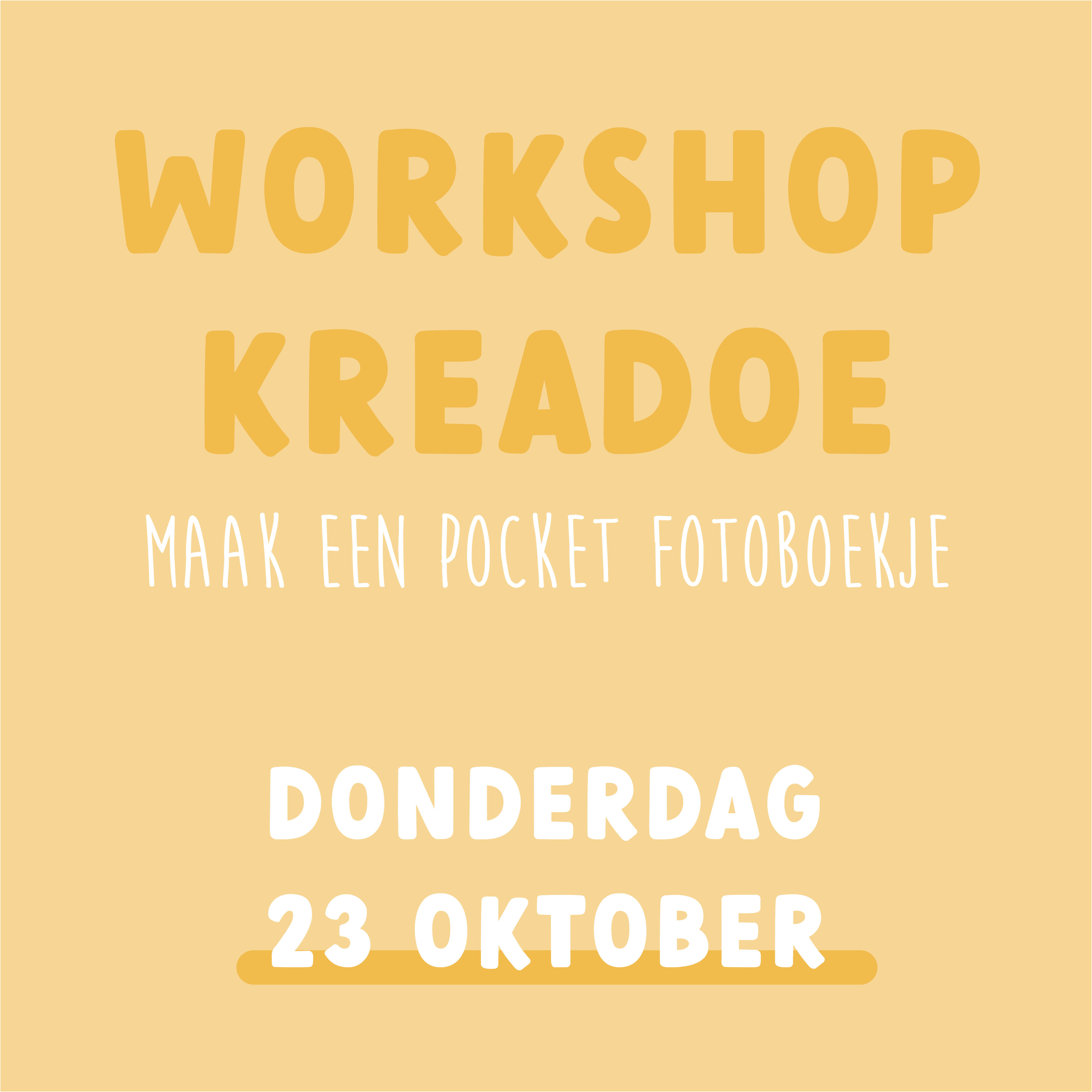 Workshop KreaDoe - pocket fotoboekje - donderdag 23 okt