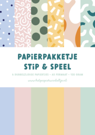 Papierpakketje | Stip & Speel | A5 formaat | 6 stuks