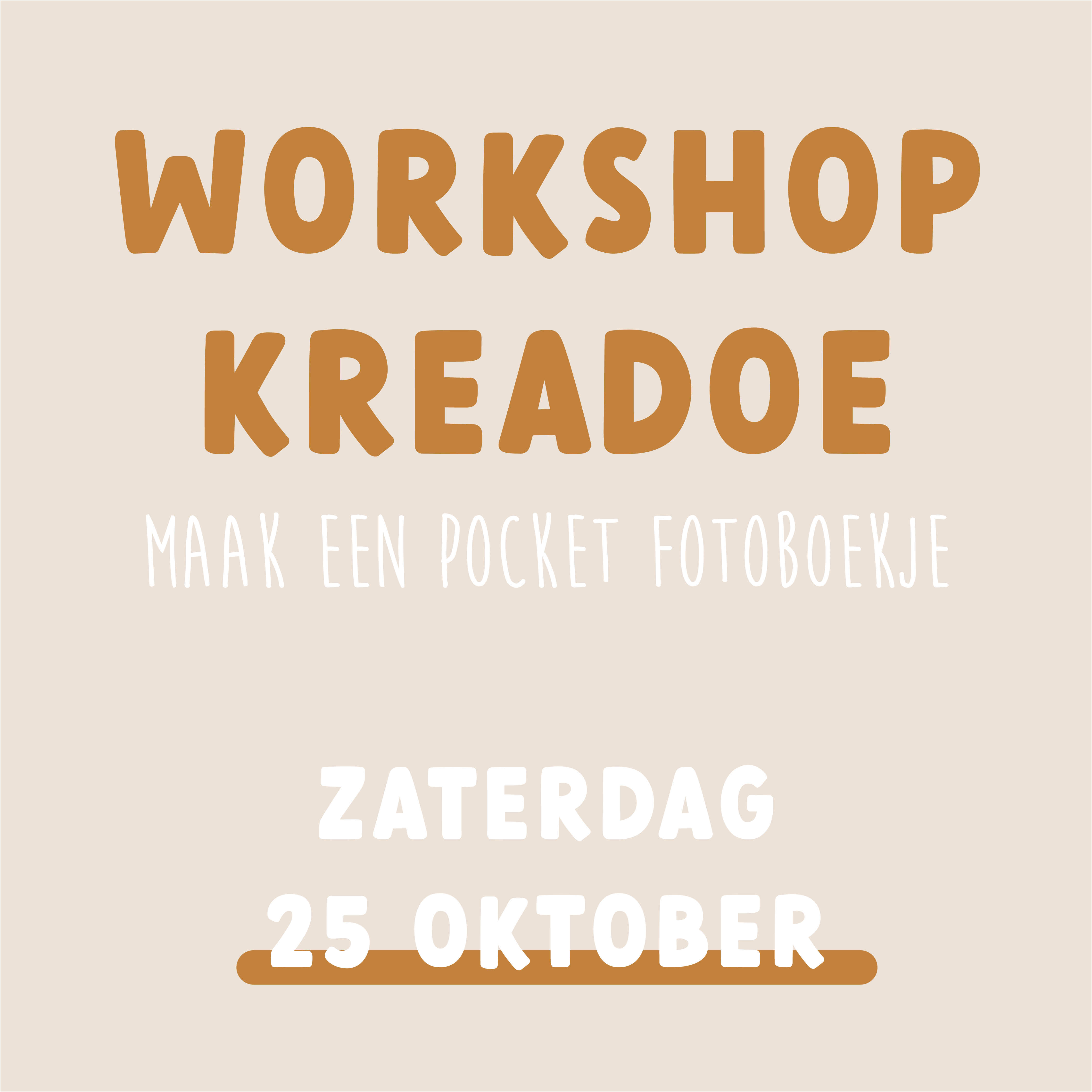 Workshop KreaDoe - pocket fotoboekje - zaterdag 25 okt