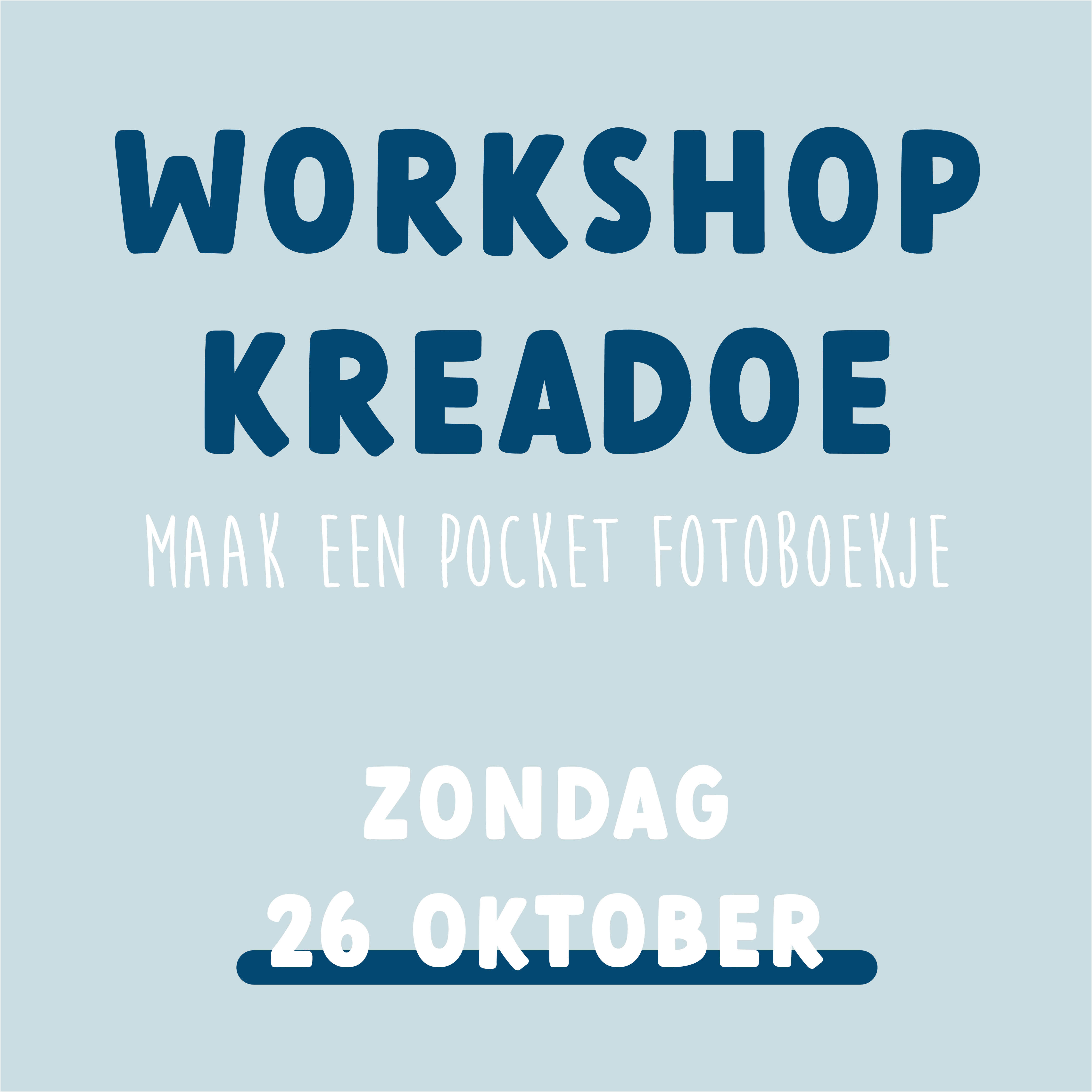 Workshop KreaDoe - pocket fotoboekje - zondag 26 okt