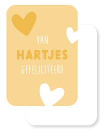 A6 kaart | Van hartjes gefeliciteerd