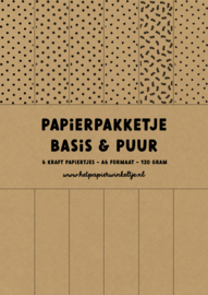 Papierpakketje | Basis & puur | A5 formaat | 6 stuks