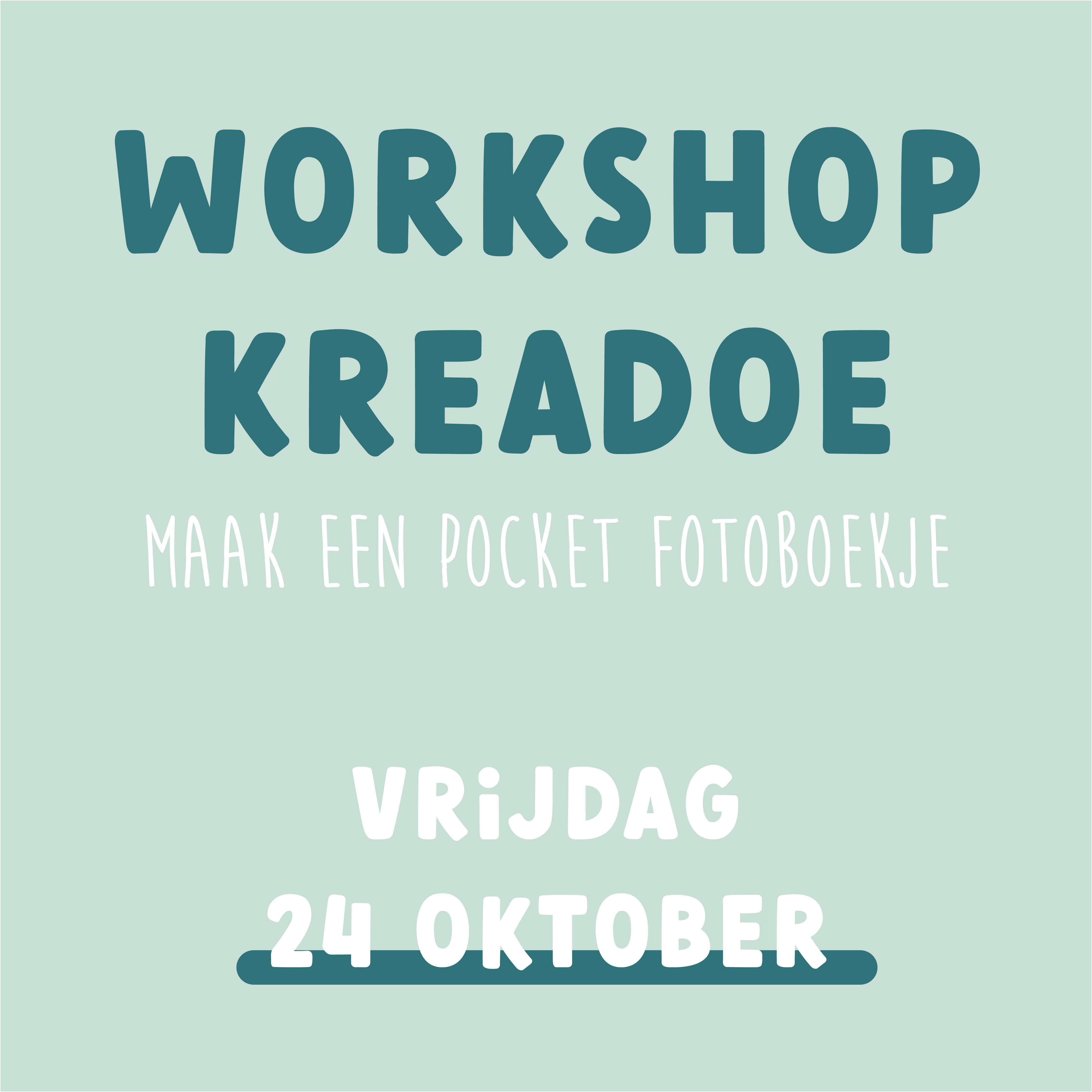 Workshop KreaDoe - pocket fotoboekje - vrijdag 24 okt