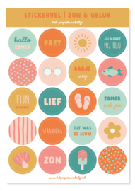 Zon & geluk | Stickervel