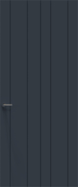 6 Planks Ongelijke Freeslijndeur - Zwart - Medium - Maatwerkdeur t/m 1200 x 2400 mm