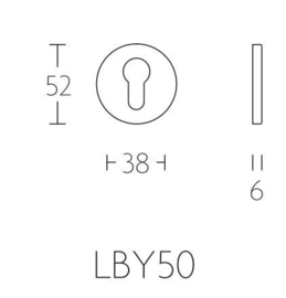 Formani Basic LBY50 - Cilinderrozet - PVD Gepolijst Koper