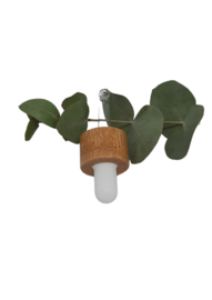 Gekleurde pipet dop met bamboe ring. 5ml&15ml