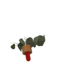 Gekleurde pipet dop met bamboe ring. 5ml&15ml