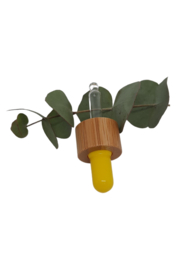Gekleurde pipet dop met bamboe ring. 5ml&15ml