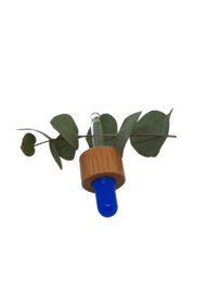 Gekleurde pipet dop met bamboe ring. 5ml&15ml