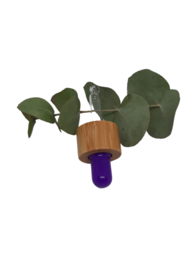 Gekleurde pipet dop met bamboe ring. 5ml&15ml