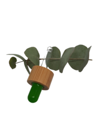 Gekleurde pipet dop met bamboe ring. 5ml&15ml