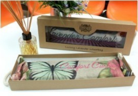 Nekkussen in Cadeau Verpakking - Lavendel - Vlinder & Rozen Print