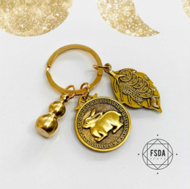 Feng Shui Amulet voor Bescherming - Konijn en Wu Lou