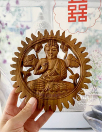 Houten Feng Shui Boeddha 20cm - Handgemaakt op Bali