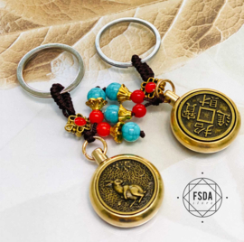Feng Shui Amulet voor bescherming - Konijn en Chinese Munt