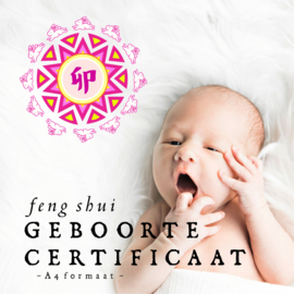 Feng Shui Geboorte Certificaat voor de kinderkamer