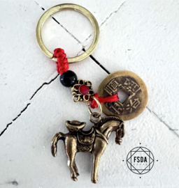 Feng Shui Amulet voor Welvaart - Paard en Chinese Munten