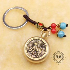 Feng Shui Amulet voor bescherming - Hond en Chinese Munt