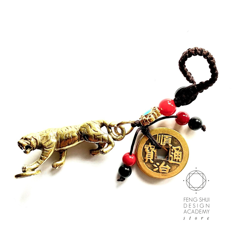 Feng Shui Amulet voor bescherming - Tijger en Chinese Munten