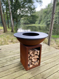 Grill 98 cm met houtopslag