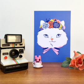 affiche flower crown cat