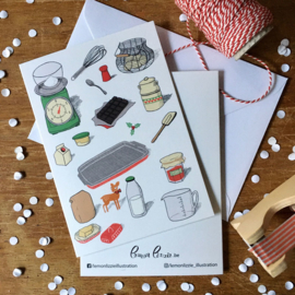 carte de Noël pliée Christmas baking